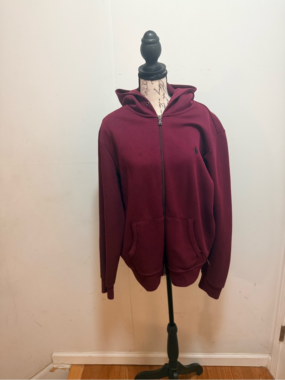 Ralph Lauren Men's Maroon Full-Zip Hoodie